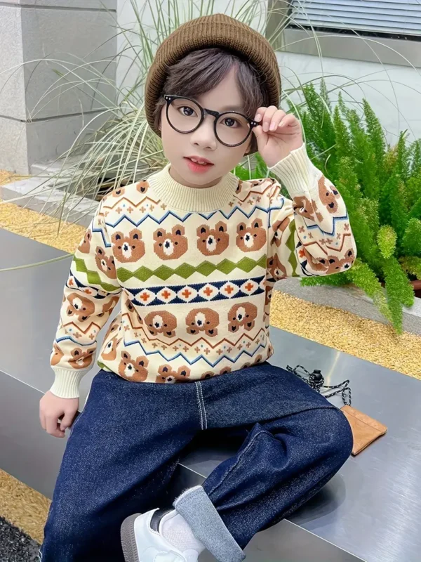 Chompa abrigadora beige oso