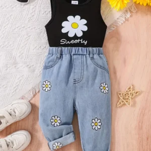 Conjunto pantalón jean más Polo negro