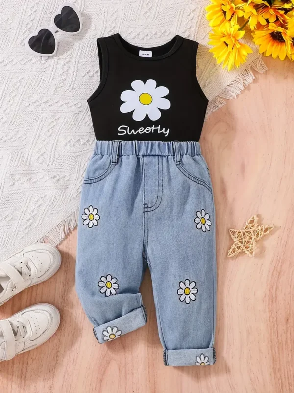 Conjunto pantalón jean más Polo negro