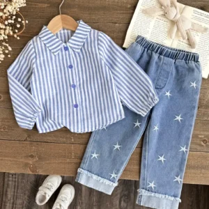 Conjunto pantalón jeans más camisa