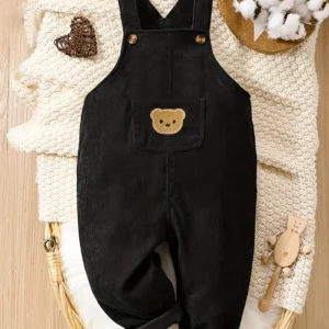 Overol corduroy black oso