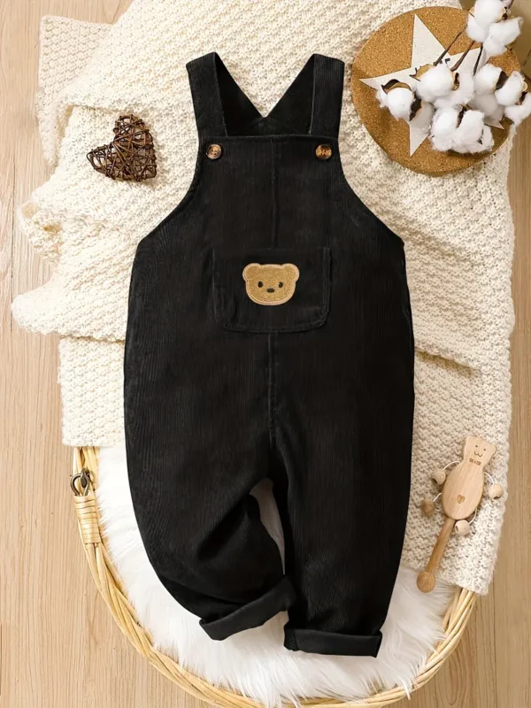 Overol corduroy black oso