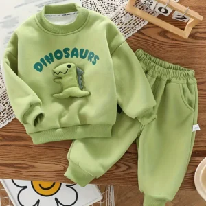 Conjunto abrigador Dino verde