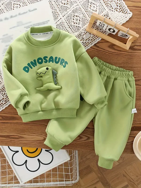 Conjunto abrigador Dino verde