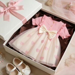 VESTIDO CORAZON ROSADO
